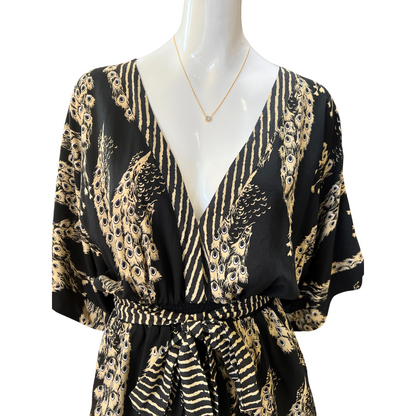 Kealani Black V-Neck Empire Dress