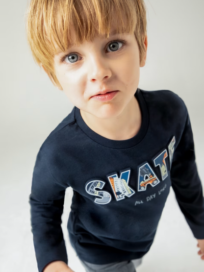 2pc Navy SKATE Tee w Denim Cargo  Pants *