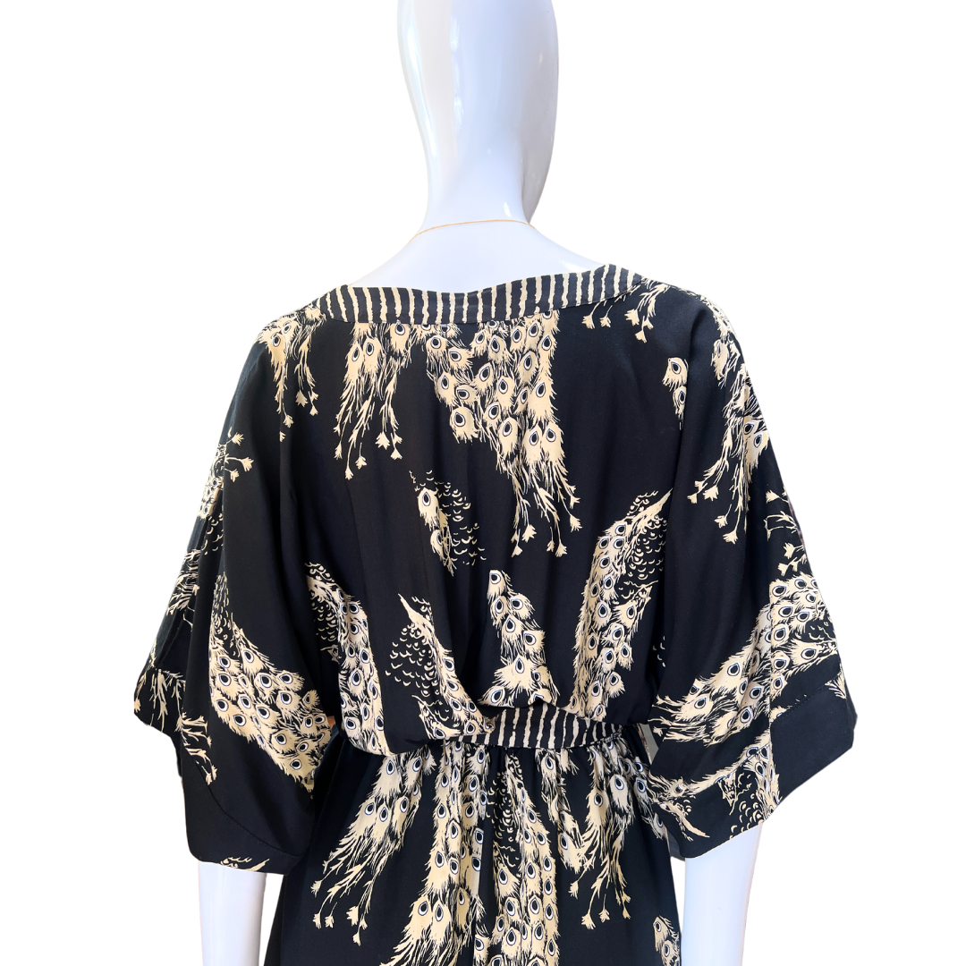Kealani Black V-Neck Empire Dress