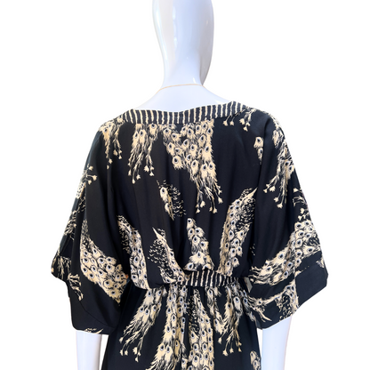 Kealani Black V-Neck Empire Dress