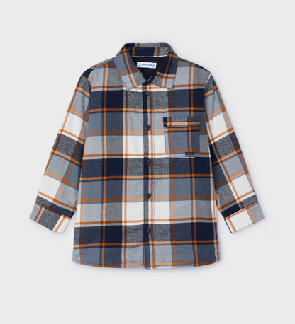 Navy/Orange Plaid Shirt