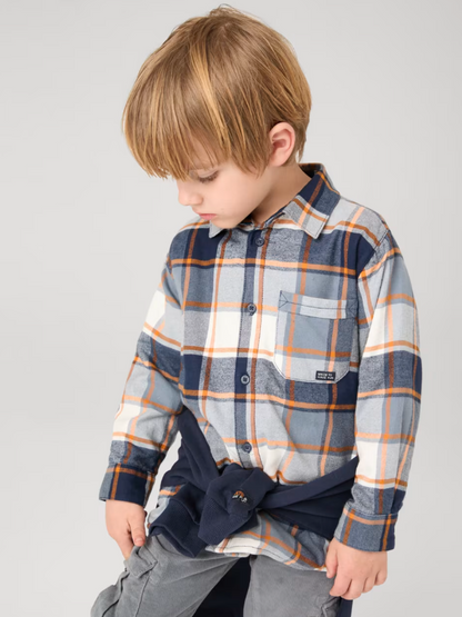Navy/Orange Plaid Shirt