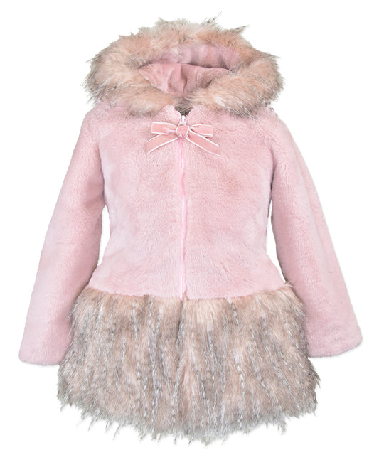 Pink Strawberry Puff Mix Faux Coat