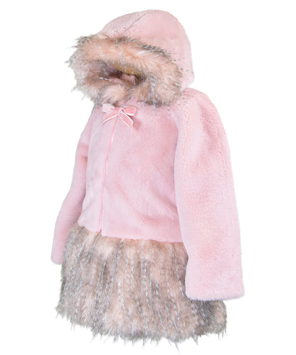 Pink Strawberry Puff Mix Faux Coat