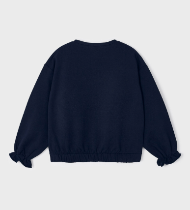 2pc Navy Sweatshirt w Bow Design & Velour Pant *