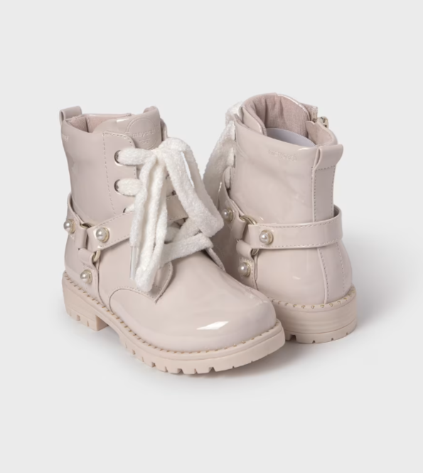 Off White Patent Leather Biker Boot B