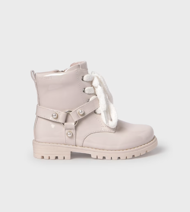 Off White Patent Leather Biker Boot A