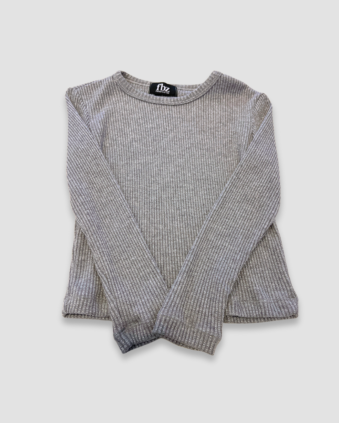 Waffle Grey Sparkle Knit Top