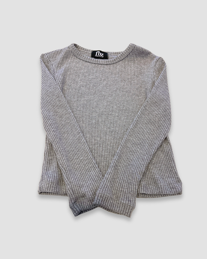 Waffle Grey Sparkle Knit Top