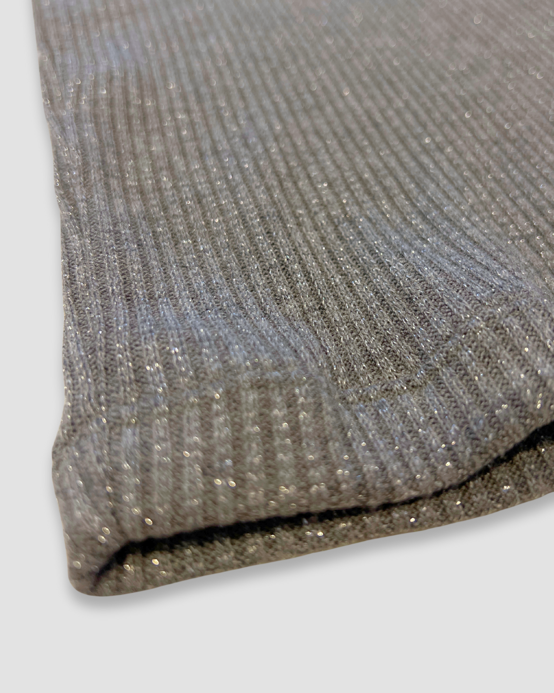 Waffle Grey Sparkle Knit Top
