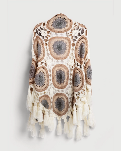 Ivory Multi Crocheted Sunshine Shawl