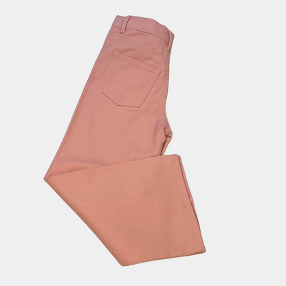 Pink Denim Wide Leg Pants