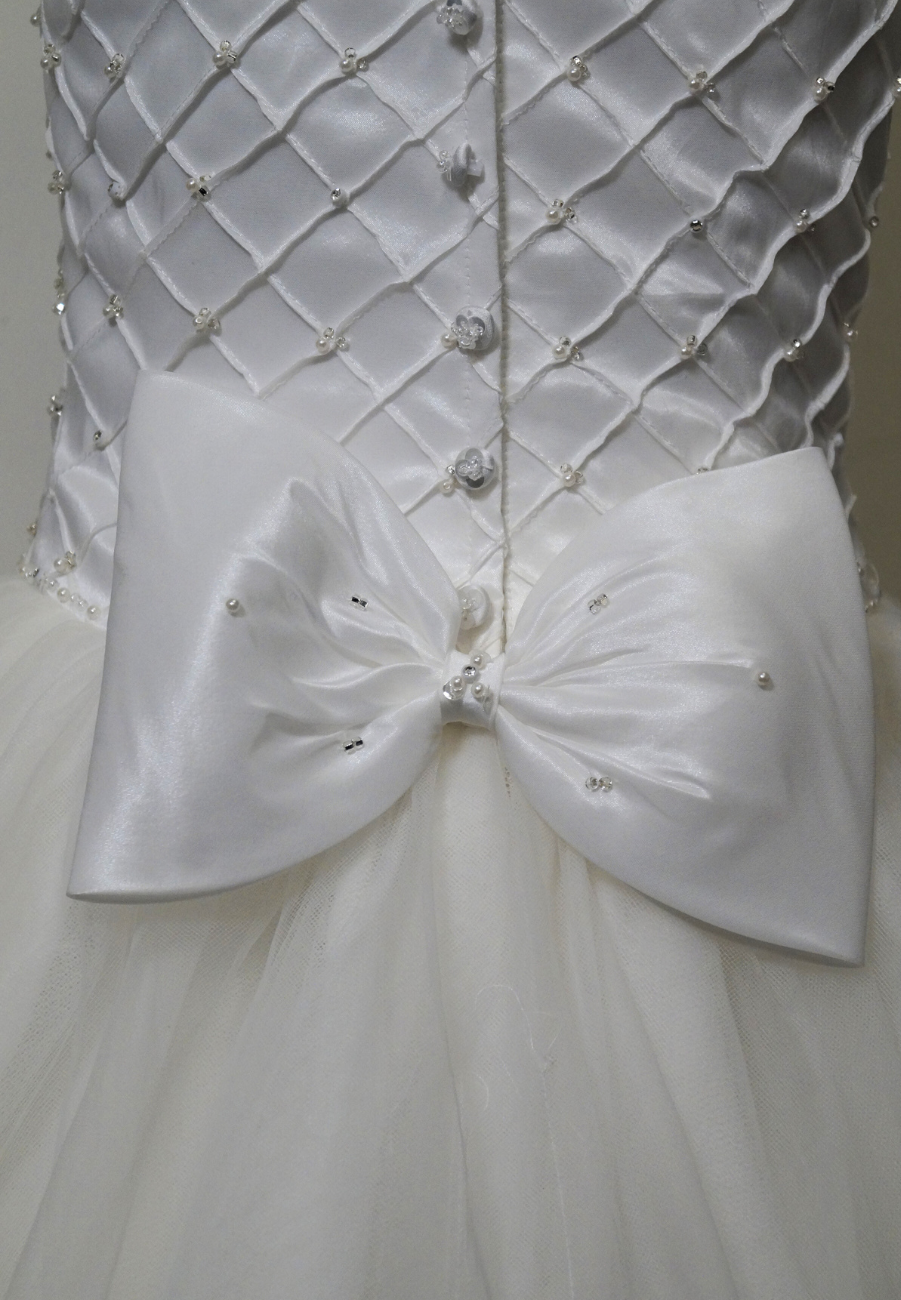 Christie Helene White Beaded Communion Dress, Size 7 - Elegant Tulle Christie Helene White Beaded Communion Dress, Size 7 - Elegant Tulle