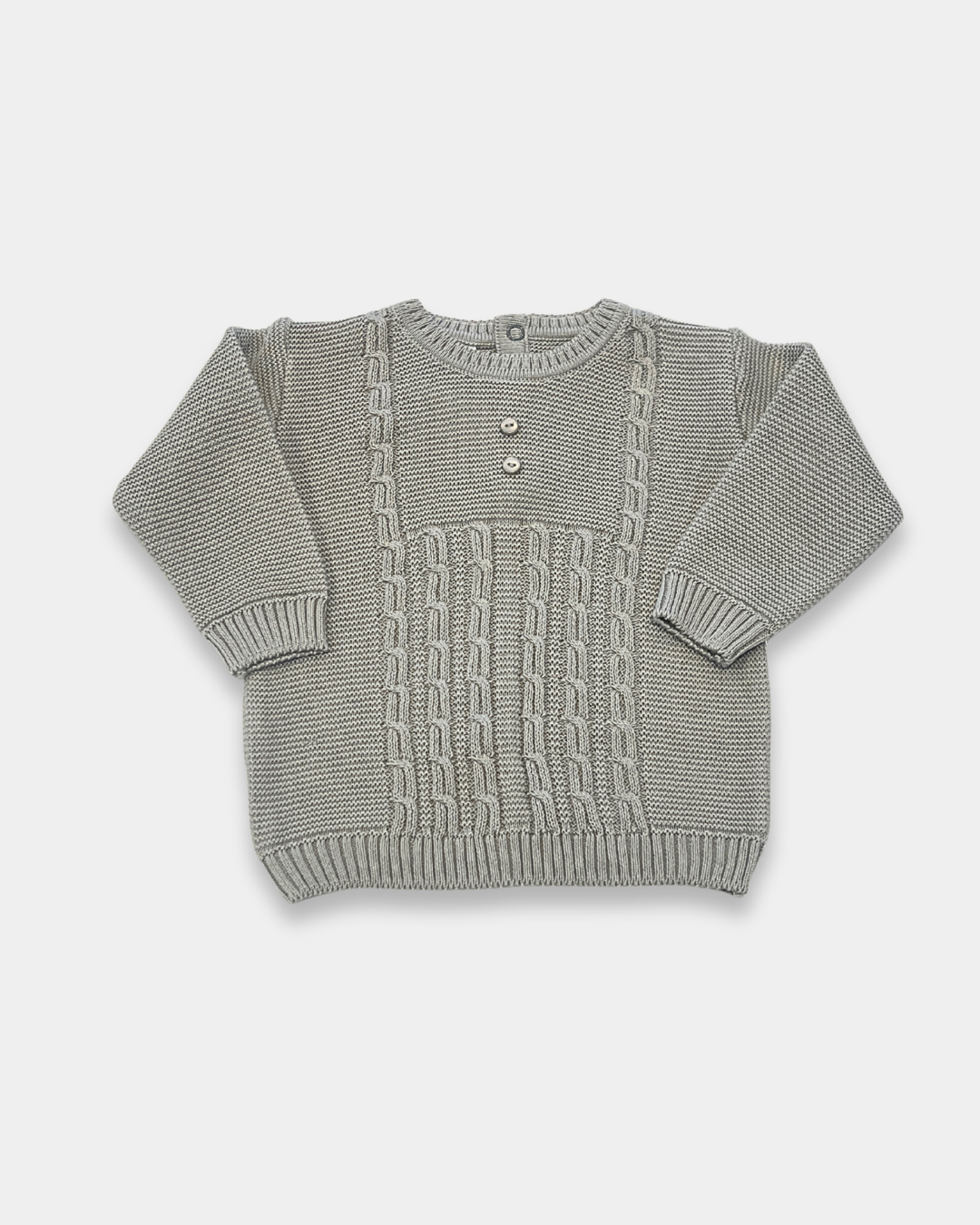 baby knit outfit, toddler knit clothing set, boutique baby boy outfit, boutique baby girl outfit, grey knit sweater and pants, classic baby knitwear, unisex baby knit set, Expressions Boutique NY, Woodbury baby boutique, heirloom-style baby outfit, holiday baby knit set, cozy knit baby outfit