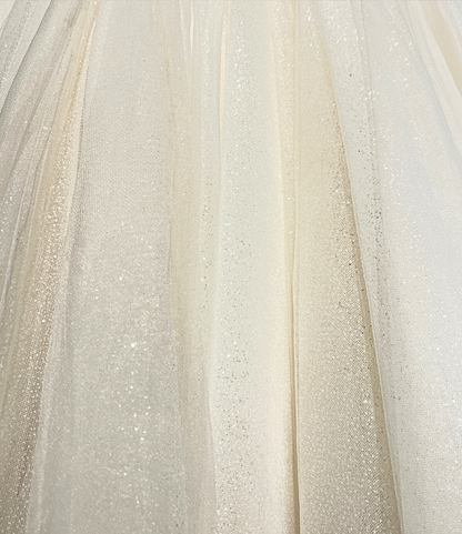 ivory petal dress, ivory tulle flower girl dress, boutique special occasion dress, ivory sequin lace dress, couture girls formal gown, glitter tulle occasion dress, ivory toddler dress, boutique girls party dress, Expressions Boutique NY, couture children’s fashion