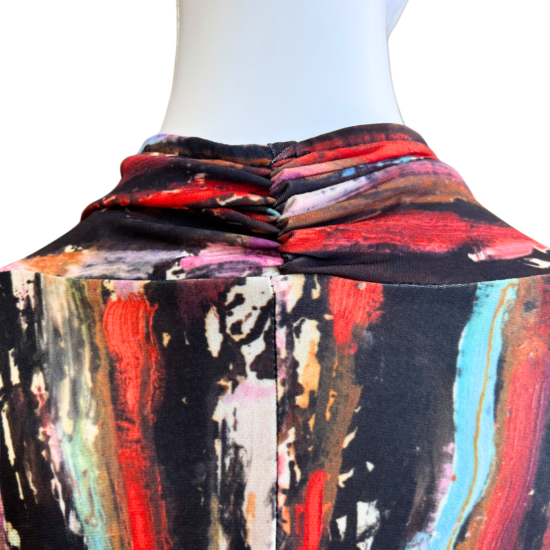 Multi Color LS V Neck Top