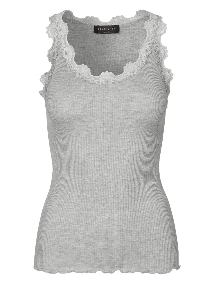 Silk Top w Lace Trim