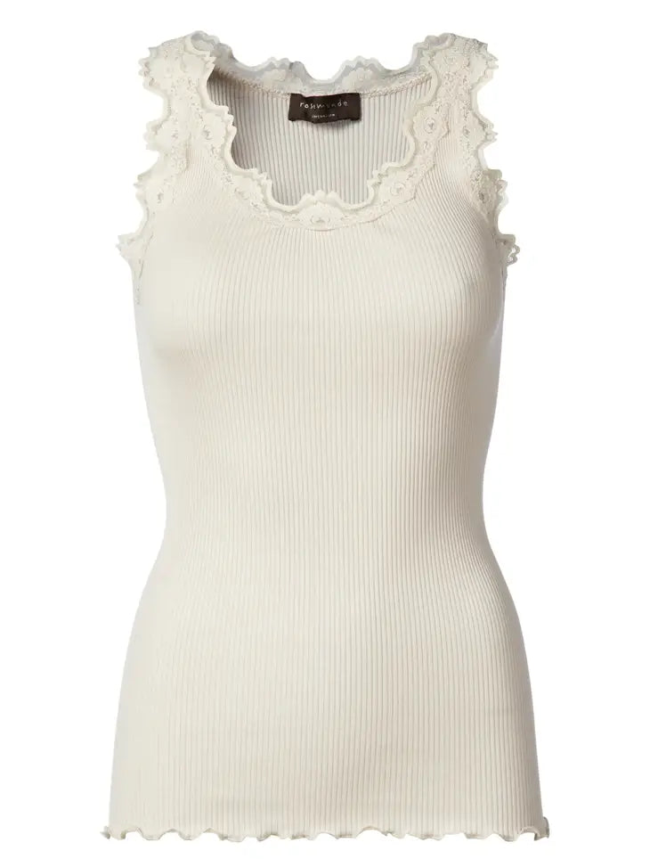 Silk Top w Lace Trim