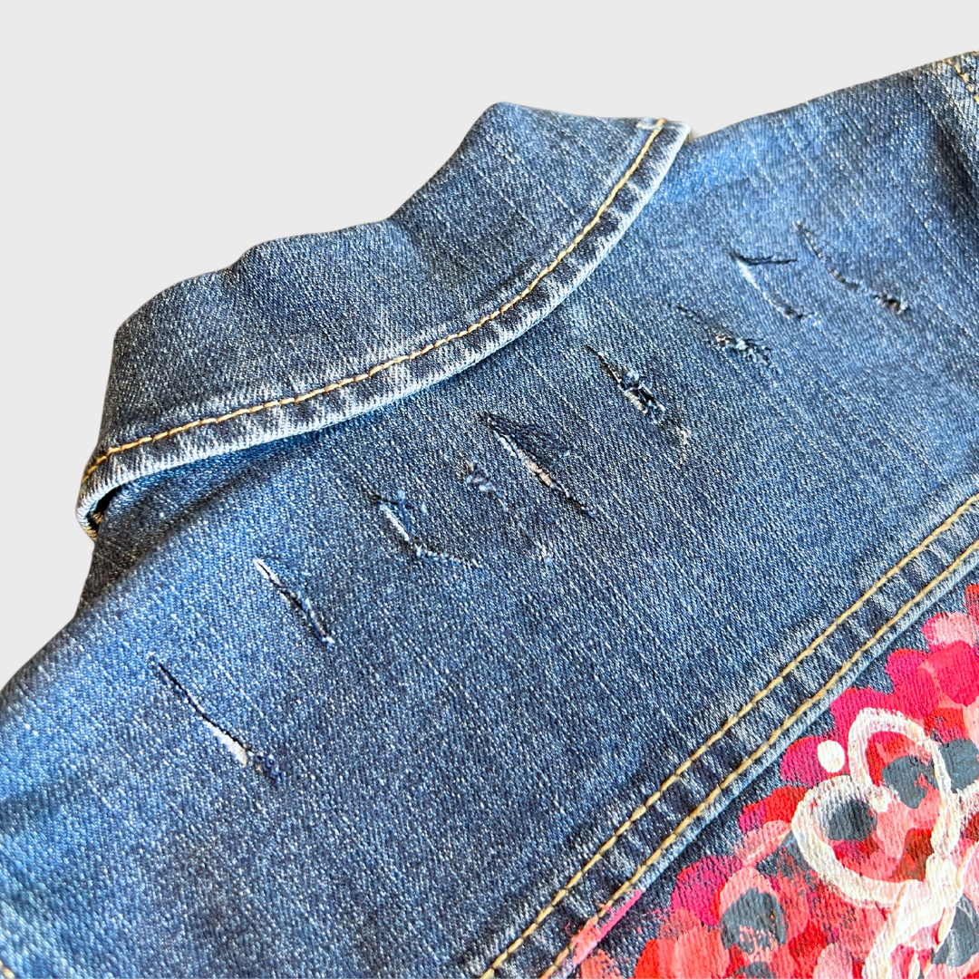 Abstract Heart Denim Jacket