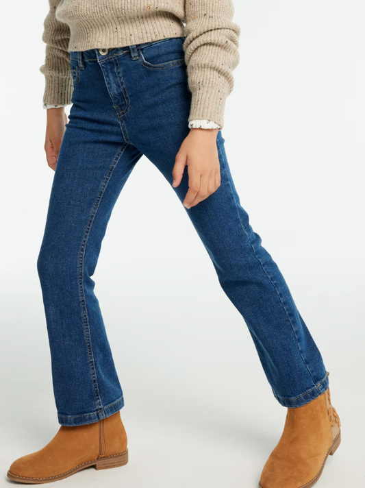 Navy Basic Flared Jeans