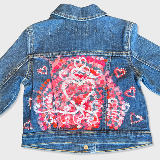 Abstract Heart Denim Jacket