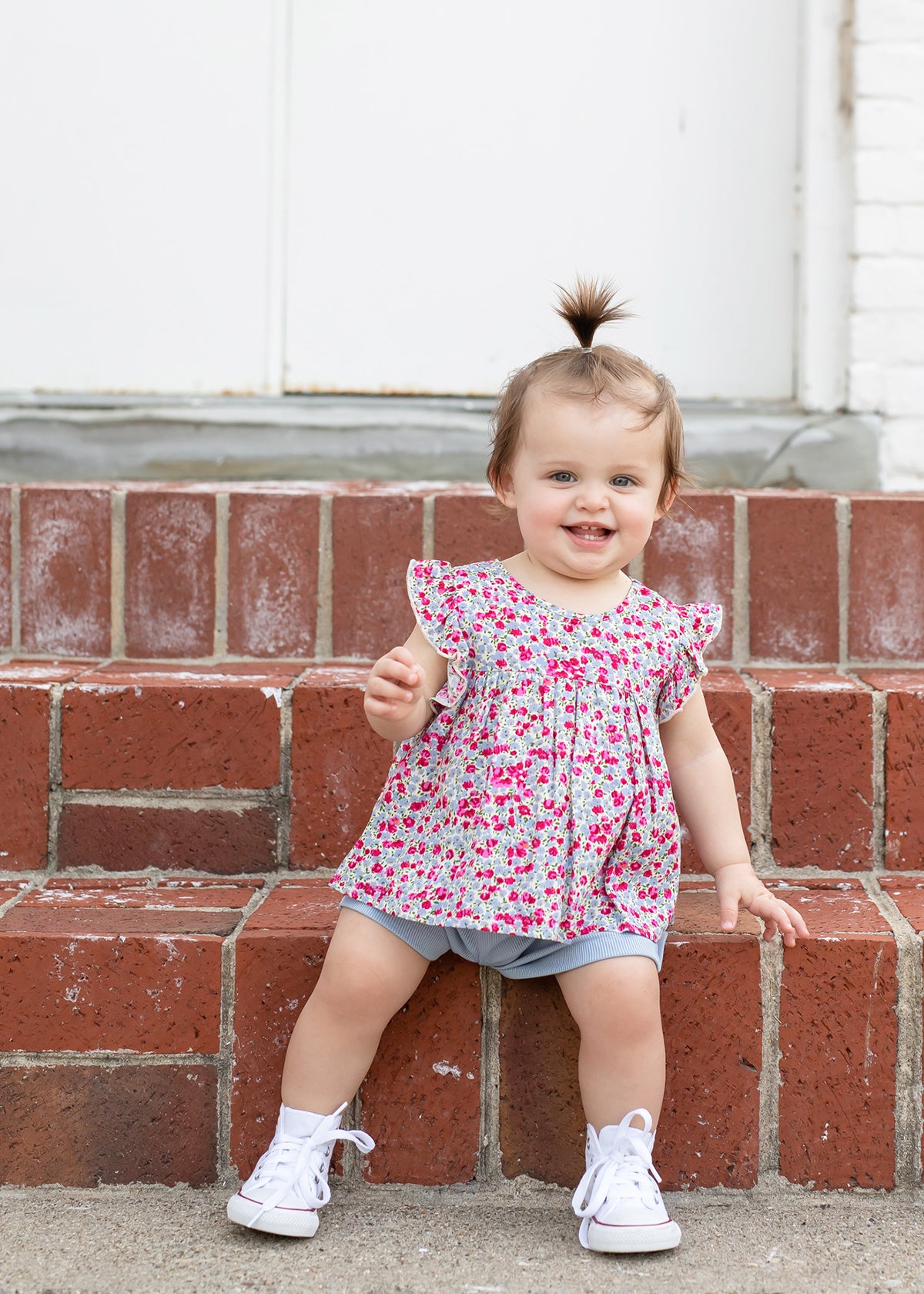 2pc Eleanor Floral Top w Blue Short