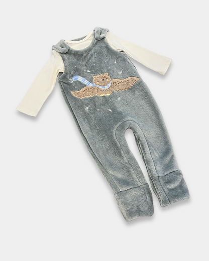 baby boy owl jumpsuit set, gray velour baby outfit, boutique infant 2pc set, owl embroidered baby romper, baby winter outfit set, soft velour baby clothing, Expressions Boutique NY baby clothes, baby boy animal appliqué jumpsuit, cozy baby outfit set, newborn boy boutique clothing