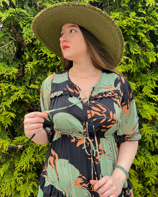 Green Rattan Hat