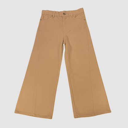 Pink Denim Wide Leg Pants