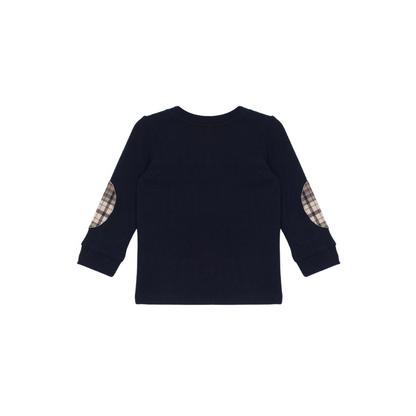 2pc Black Knit Top w Plaid pant