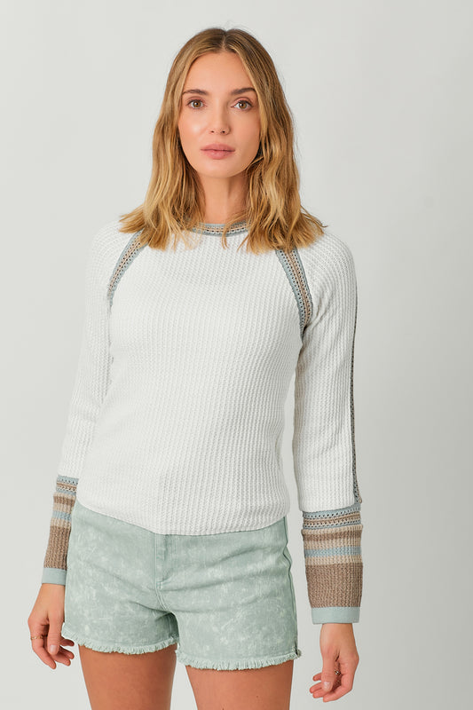 Raglan & Sleeve Trim Detail Sweater