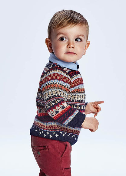 Navy Jaquard Sweater