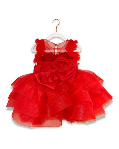 Illusion with Tulle Skirt Scattered Pearl/Rhinestone Bodice