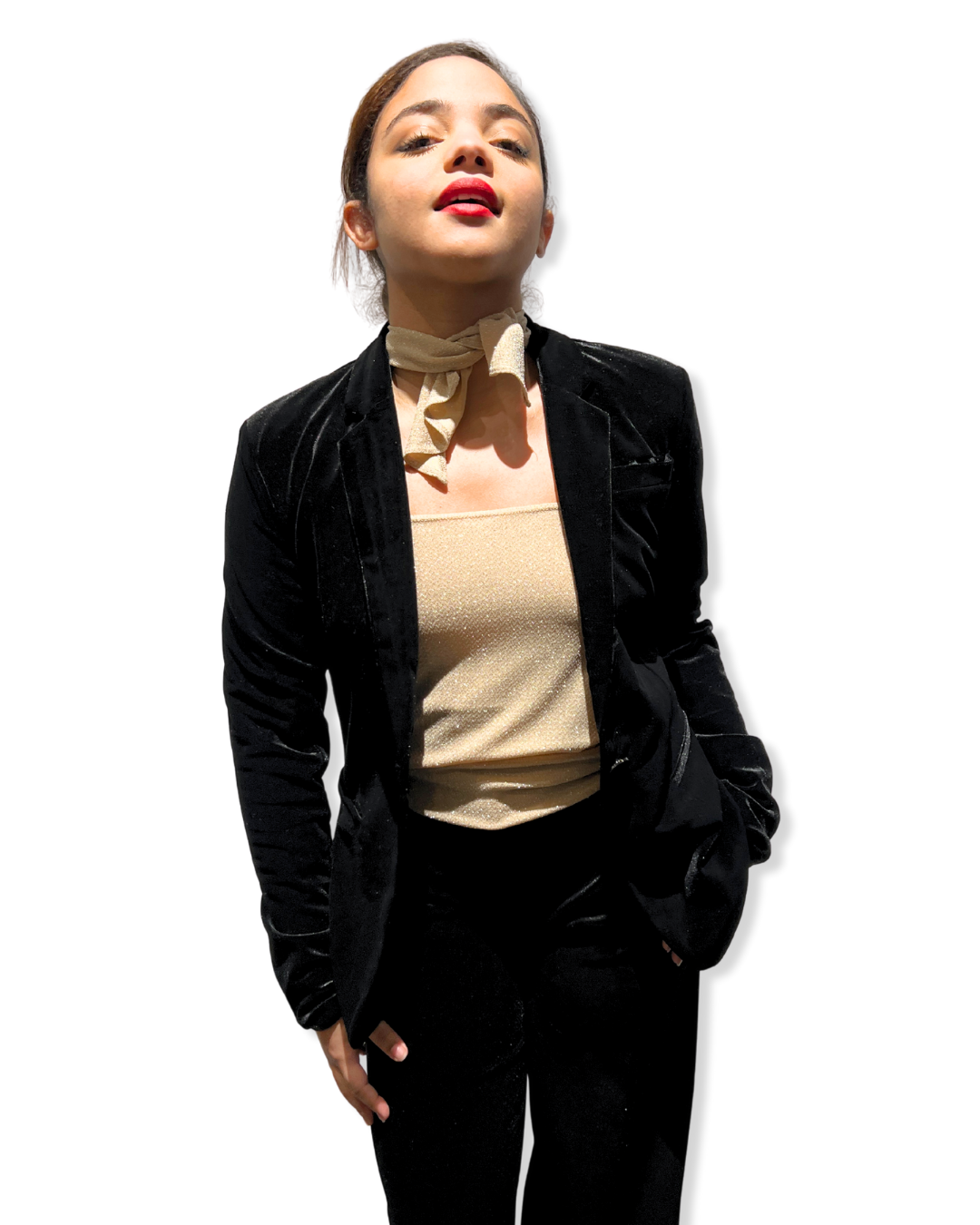 Lurex Shimmer Tie Back Halter