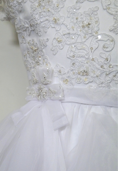 Beaded White Lace Bodice