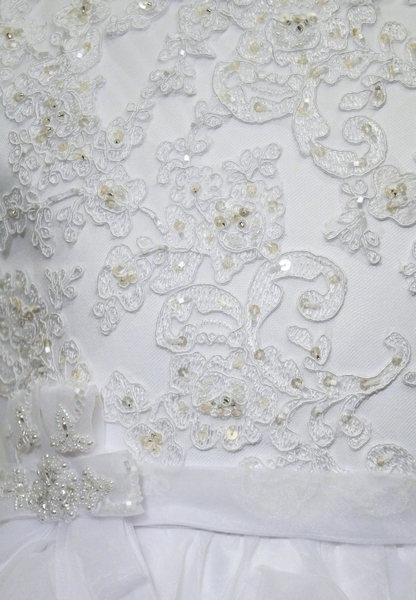 Beaded White Lace Bodice