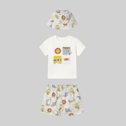 3pc Swim trunks & Tee w Matching Hat