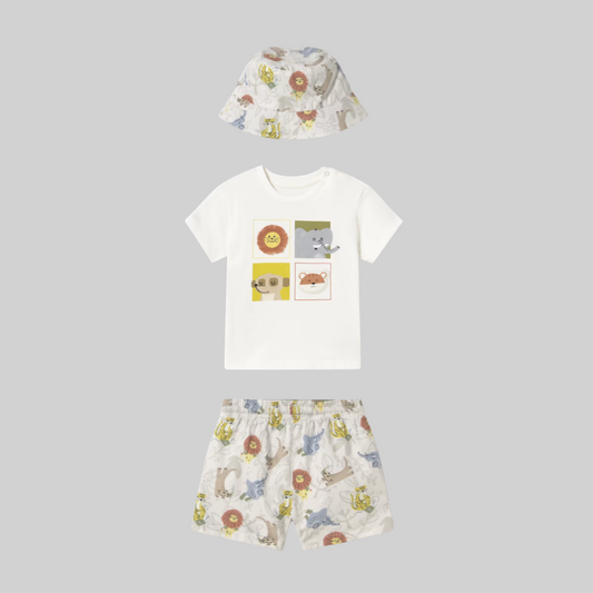 3pc Swim trunks & Tee w Matching Hat