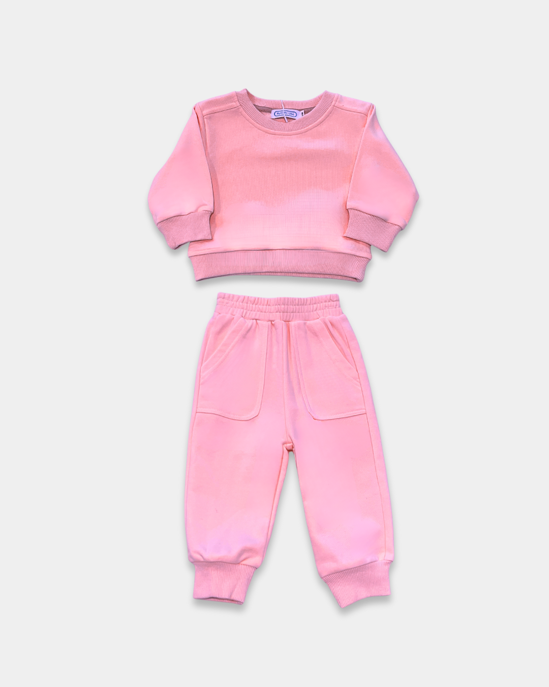 2pc solid pullover set, ivory pink jogger set, casual loungewear for kids, boutique pullover and pants set, neutral kids lounge set, toddler girl matching outfit, comfy jogger sweat set, soft cotton blend kids clothing, boutique kids fashion, everyday wear set for children