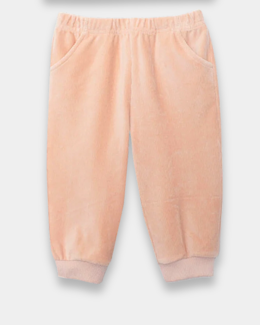 peach baby pant set, boutique toddler outfit, scalloped pocket baby set, girls velour pant set, peach lounge set kids, boutique infant clothing, soft baby clothes set, baby girl jogger set, toddler fall outfit girl, boutique kids fashion peach, back to school, school outfits, pre-k clothing