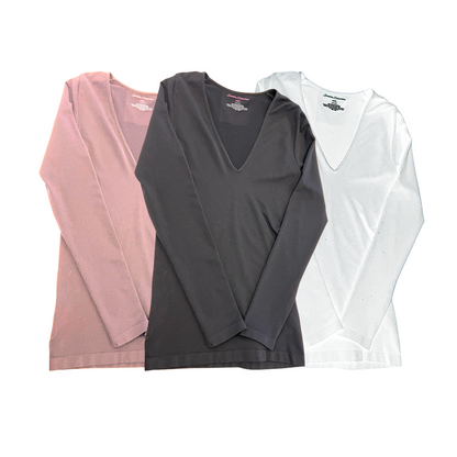 Long Sleeve V-Neck Seamless Top