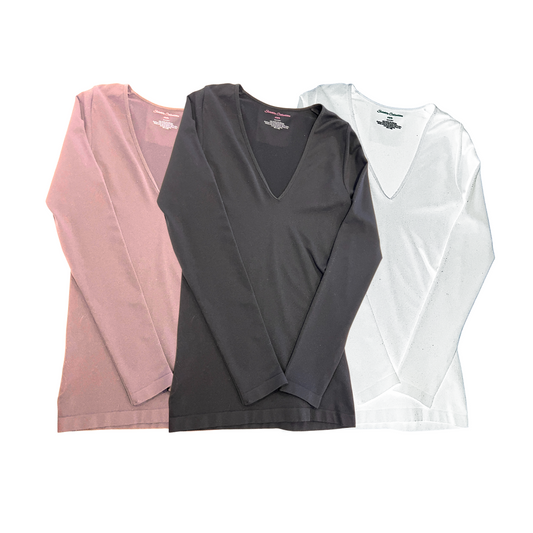 Long Sleeve V-Neck Seamless Top