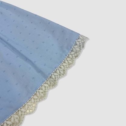 2pc Dot & Lace Dress w Bonnet