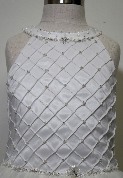 White Beaded Tulle Dress