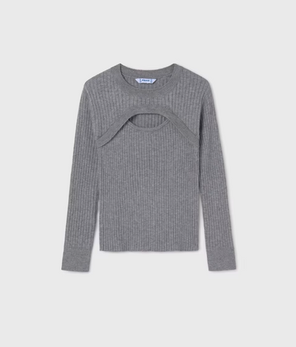 Lt Grey Knit Top