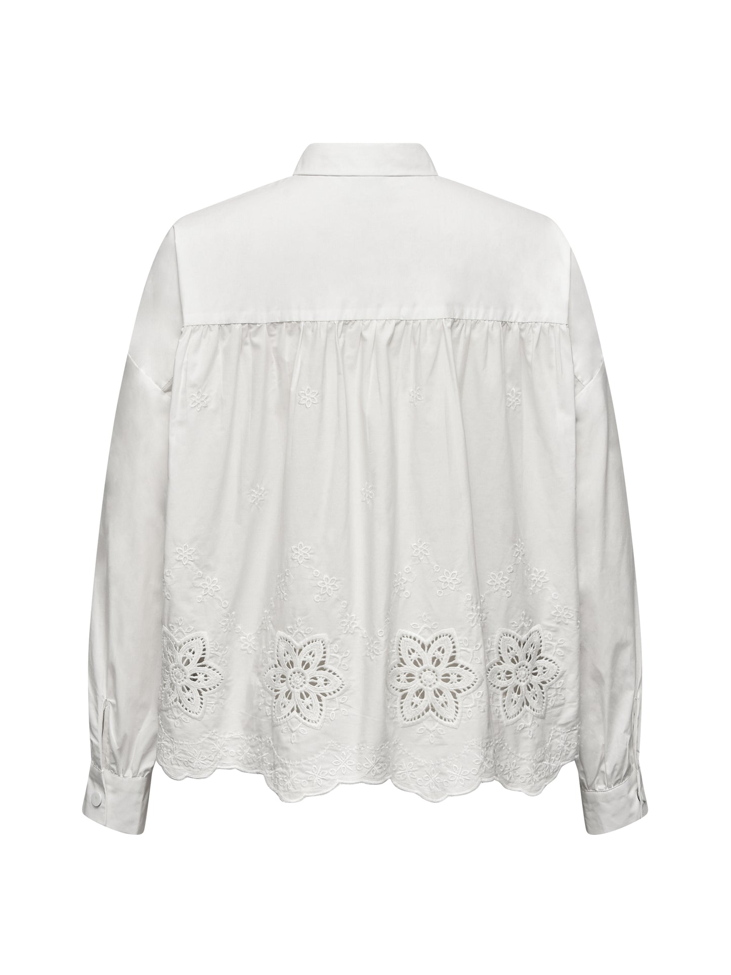 White w Scalloped Edge Lace Back