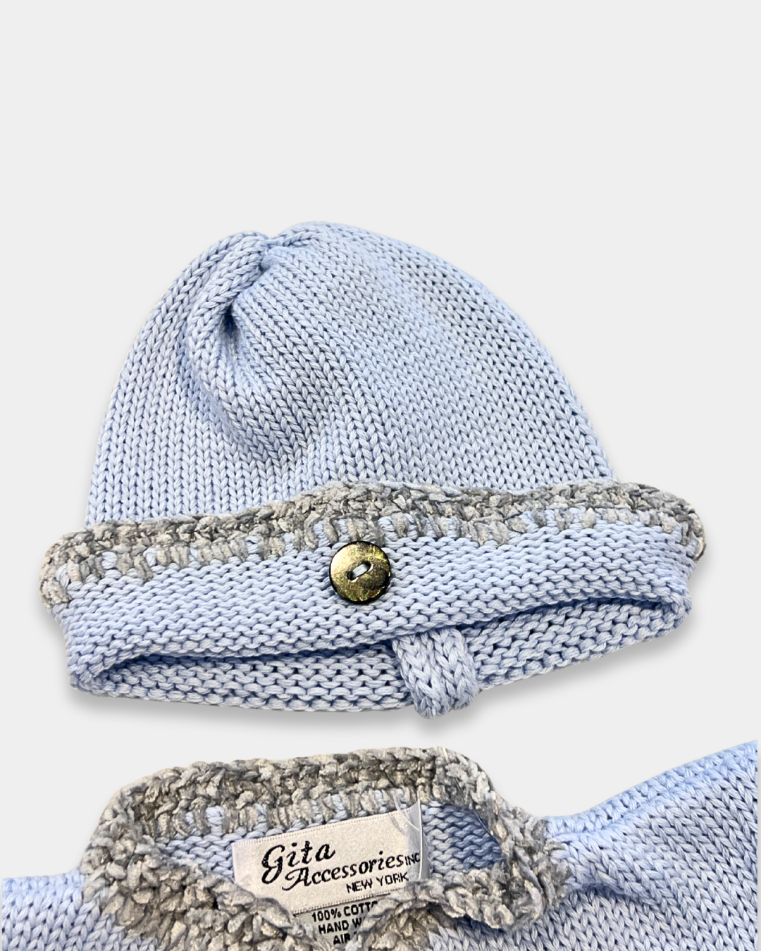 baby cotton sweater set, boutique baby knitwear, baby shower gift outfit, baby boy sweater and hat set, newborn cotton sweater outfit, boutique baby clothing Expressions Boutique NY, infant knit cardigan set, baby cotton knit with chenille trim, newborn coming home outfit boys, soft breathable baby sweater set