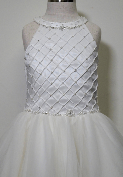 White Beaded Tulle Dress