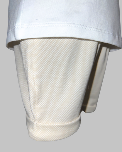 2pc White Tee Clothesline w Printed Shorts A