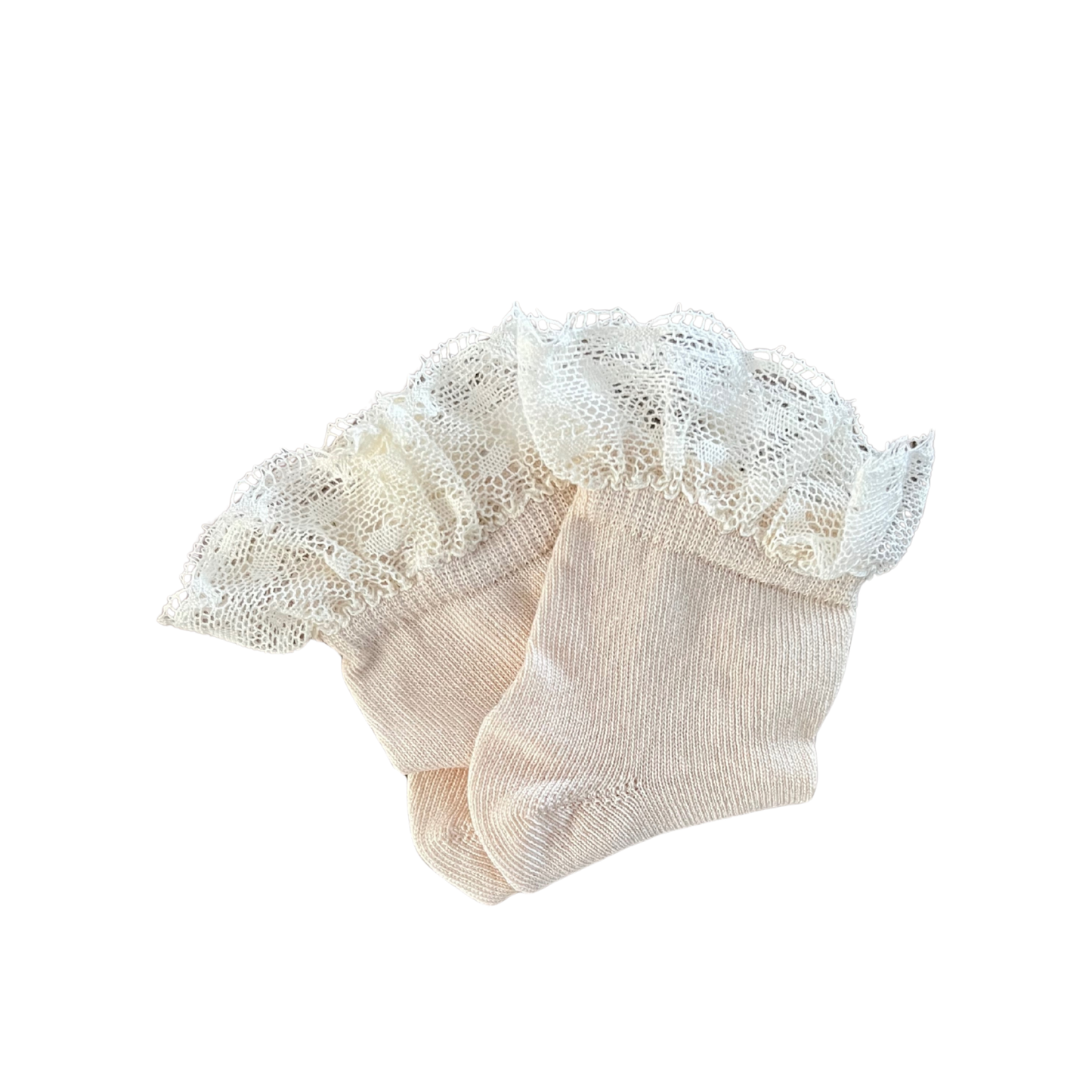 baby girl lace socks, infant lace cuff socks, baby socks with satin bow, ivory baby socks, christening baby socks, vintage baby accessories, boutique baby girl socks